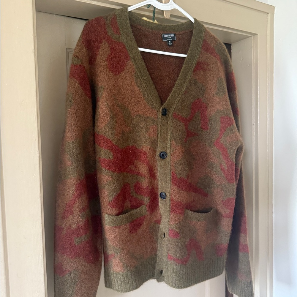 Todd Snyder Alpaca Camo Cardigan Sweater